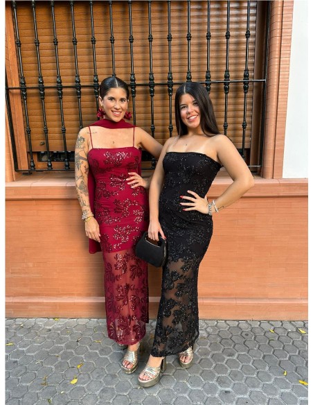 VESTIDO PRIMOR BURDEOS