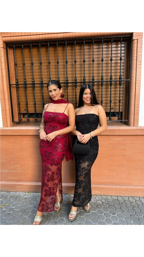 VESTIDO PRIMOR BURDEOS