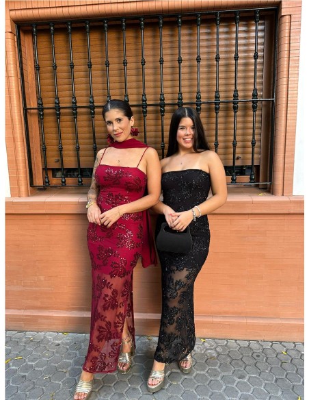 VESTIDO PRIMOR BURDEOS