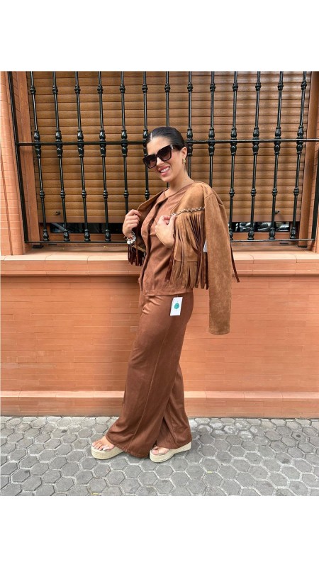 CHAQUETA ANTELINA FLECOS CAMEL 2