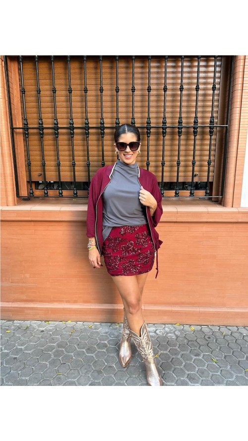 FALDA SINTRA BURDEOS