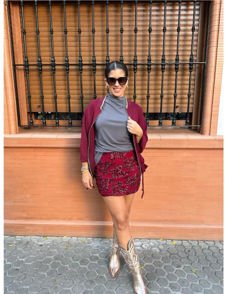 FALDA SINTRA BURDEOS