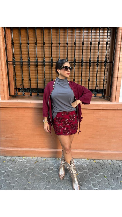 FALDA SINTRA BURDEOS