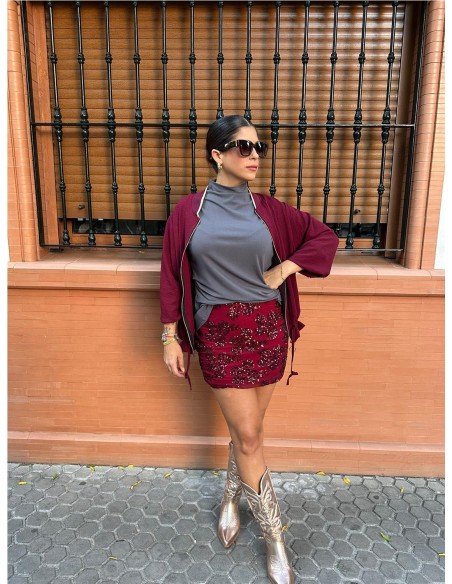 FALDA SINTRA BURDEOS