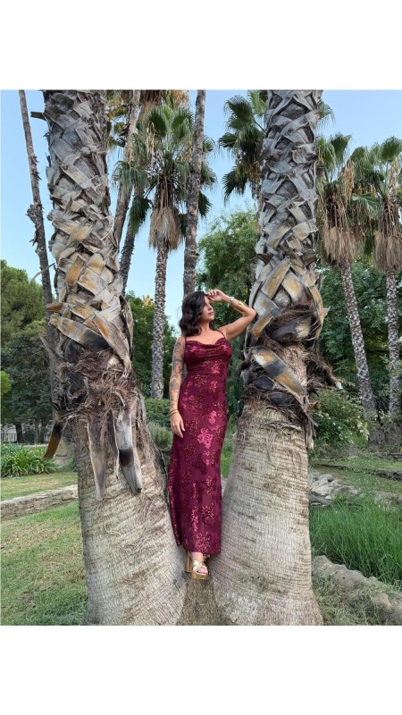 VESTIDO ATENAS BURDEOS