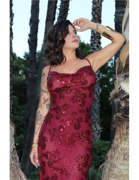 VESTIDO ATENAS BURDEOS