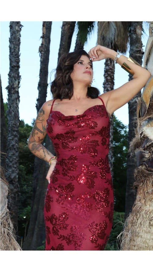 VESTIDO ATENAS BURDEOS VESTIDO ATENAS BURDEOS