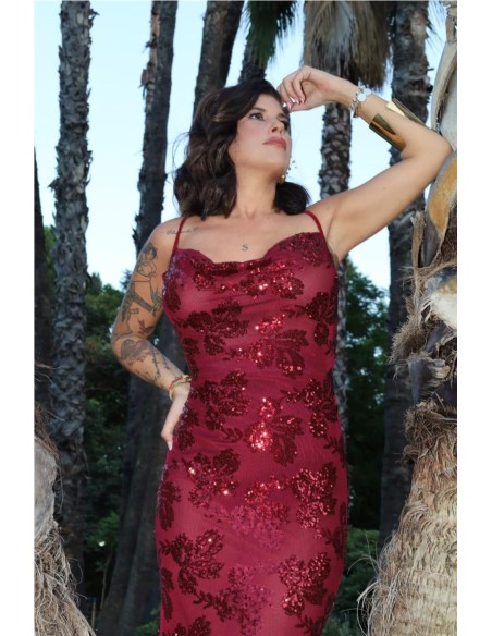 VESTIDO ATENAS BURDEOS