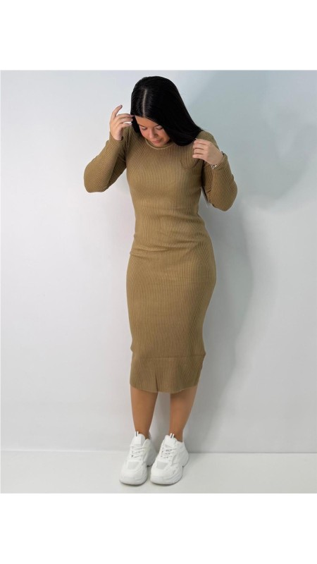 VESTIDO ELISA CAMEL 2