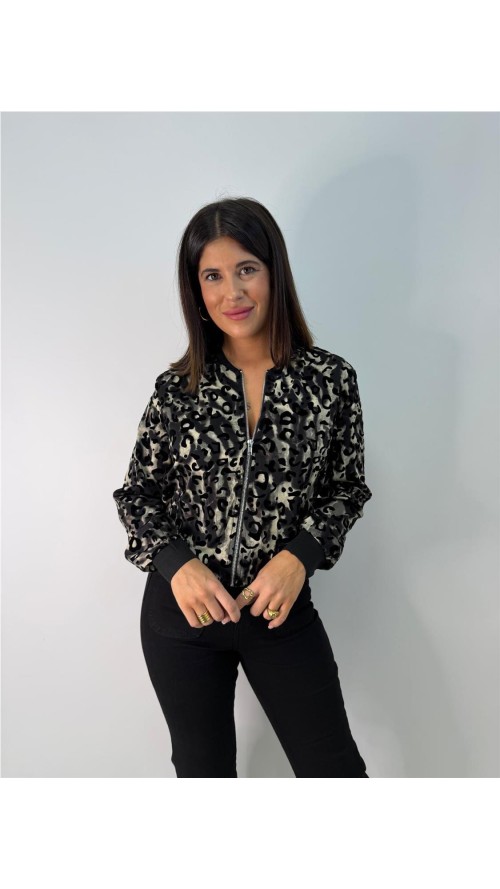 BOMBER PRINT NEGRO