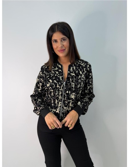 BOMBER PRINT NEGRO