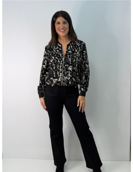 BOMBER PRINT NEGRO