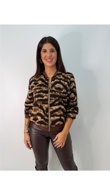 BOMBER PRINT MARRON