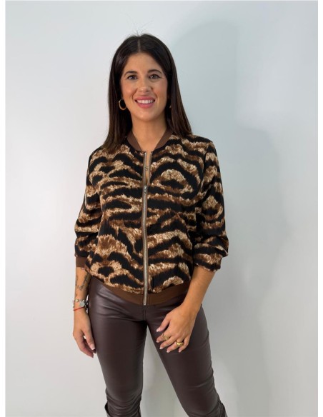 BOMBER PRINT MARRON