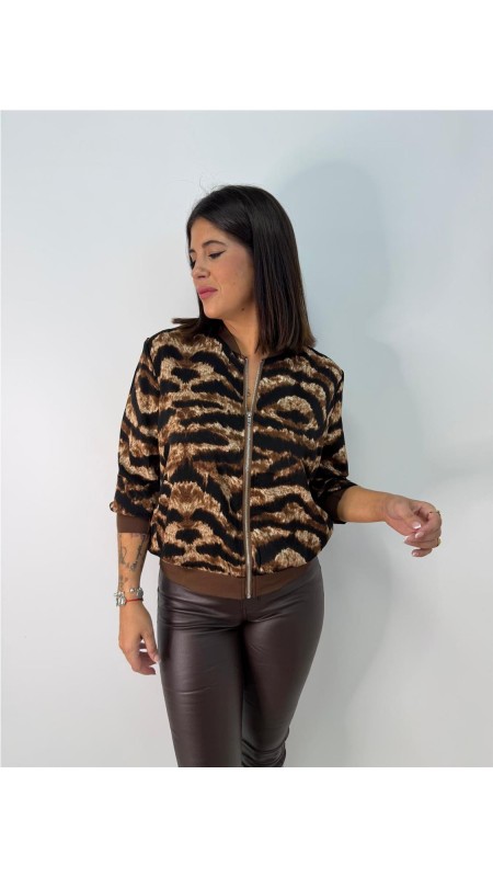 BOMBER PRINT MARRON 2