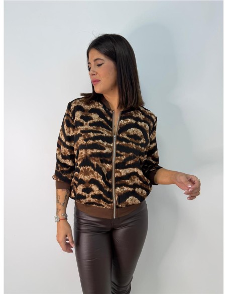 BOMBER PRINT MARRON