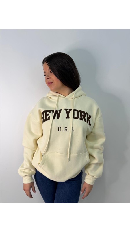 SUDADERA NEW YORK BEIG