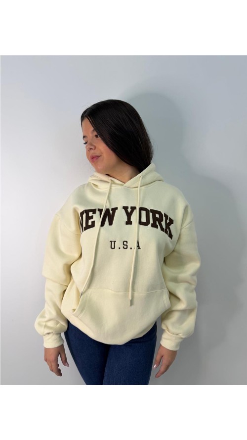 SUDADERA NEW YORK BEIG SUDADERA NEW YORK BEIG