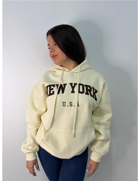 SUDADERA NEW YORK BEIG