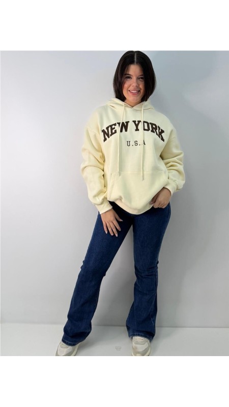 SUDADERA NEW YORK BEIG 2