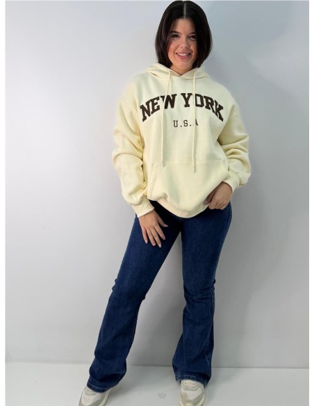 SUDADERA NEW YORK BEIG