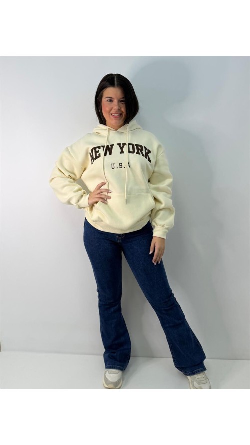 SUDADERA NEW YORK BEIG SUDADERA NEW YORK BEIG