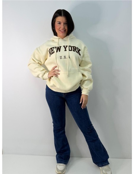 SUDADERA NEW YORK BEIG