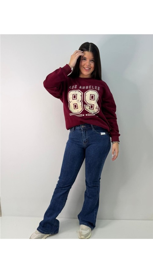 SUDADERA LOS ANGELES BURDEOS SUDADERA LOS ANGELES BURDEOS