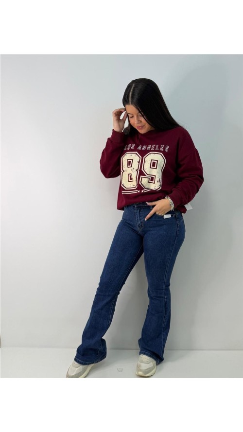SUDADERA LOS ANGELES BURDEOS SUDADERA LOS ANGELES BURDEOS
