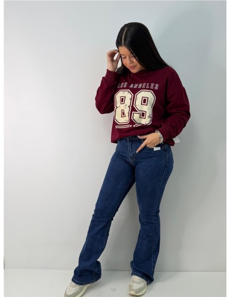 SUDADERA LOS ANGELES BURDEOS