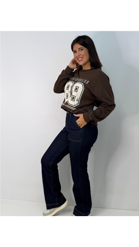 SUDADERA LOS ANGELES MARRON 2