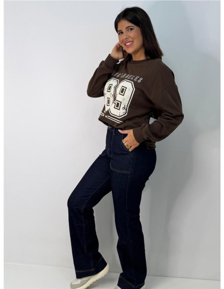 SUDADERA LOS ANGELES MARRON