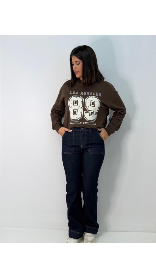 SUDADERA LOS ANGELES MARRON SUDADERA LOS ANGELES MARRON