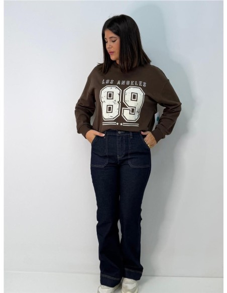 SUDADERA LOS ANGELES MARRON