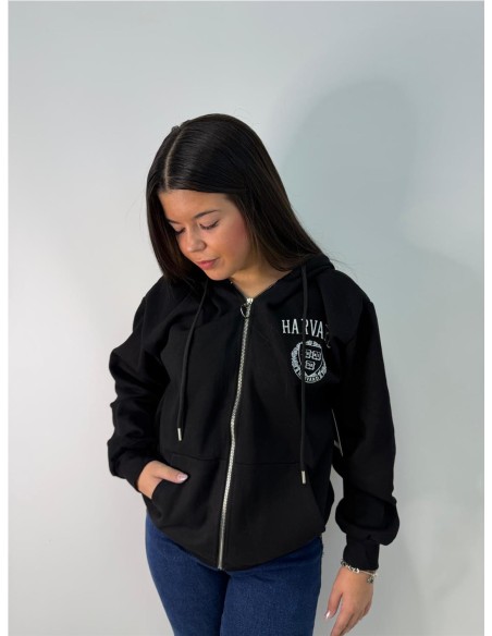 SUDADERA HARVARD NEGRO