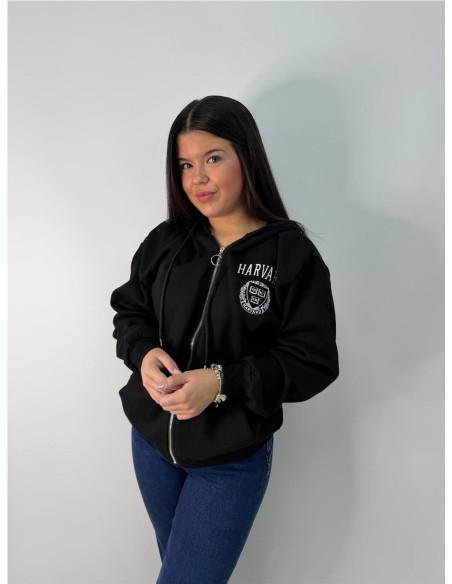 SUDADERA HARVARD NEGRO