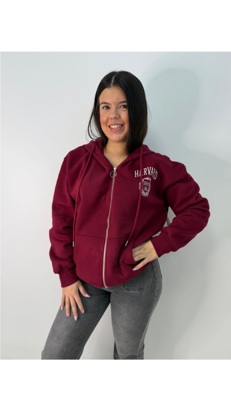 SUDADERA HARVARD BURDEOS