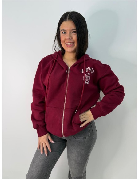 SUDADERA HARVARD BURDEOS