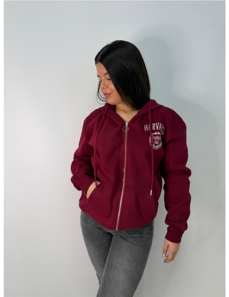 SUDADERA HARVARD BURDEOS