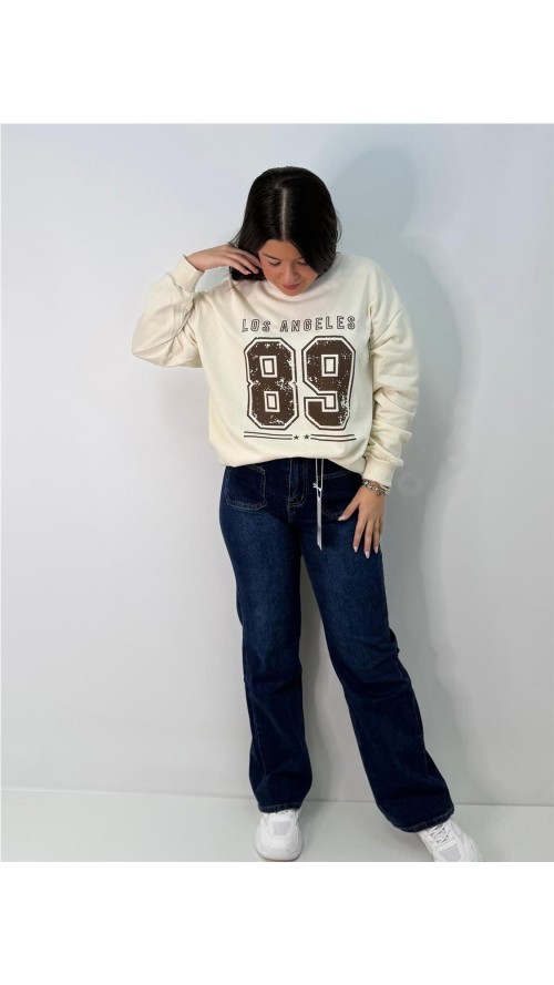 SUDADERA LOS ANGELES BEIG SUDADERA LOS ANGELES BEIG