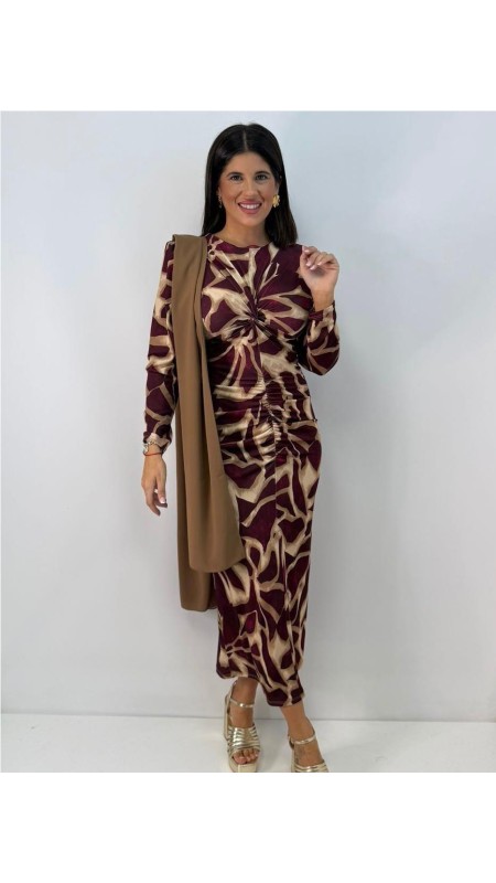 VESTIDO DULCEIDA BURDEOS