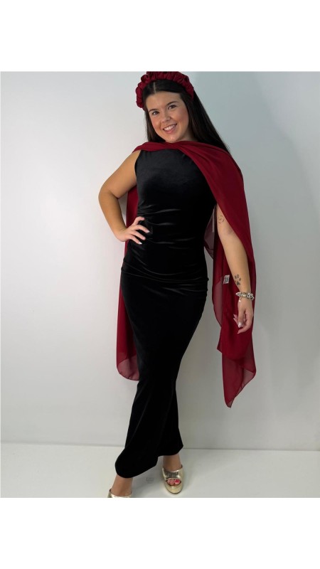VESTIDO VIOLETA NEGRO