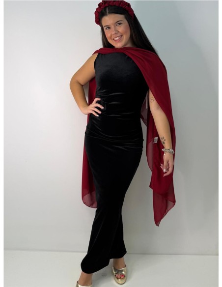 VESTIDO VIOLETA NEGRO