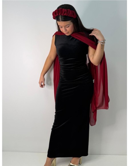 VESTIDO VIOLETA NEGRO