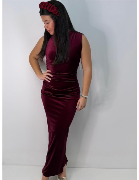 VESTIDO VIOLETA BURDEOS