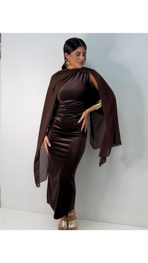 VESTIDO VIOLETA MARRON VESTIDO VIOLETA MARRON