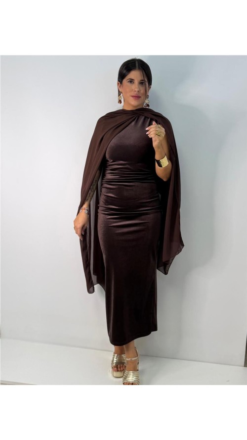 VESTIDO VIOLETA MARRON VESTIDO VIOLETA MARRON