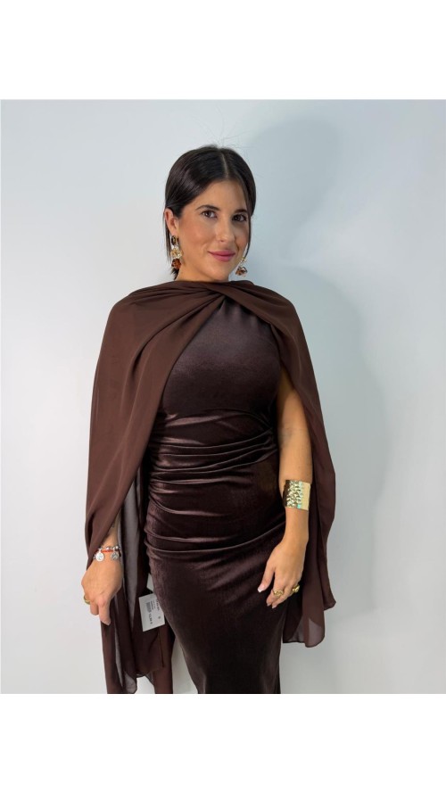 VESTIDO VIOLETA MARRON VESTIDO VIOLETA MARRON