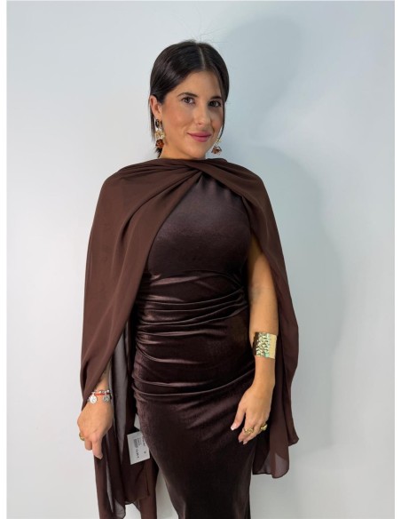 VESTIDO VIOLETA MARRON