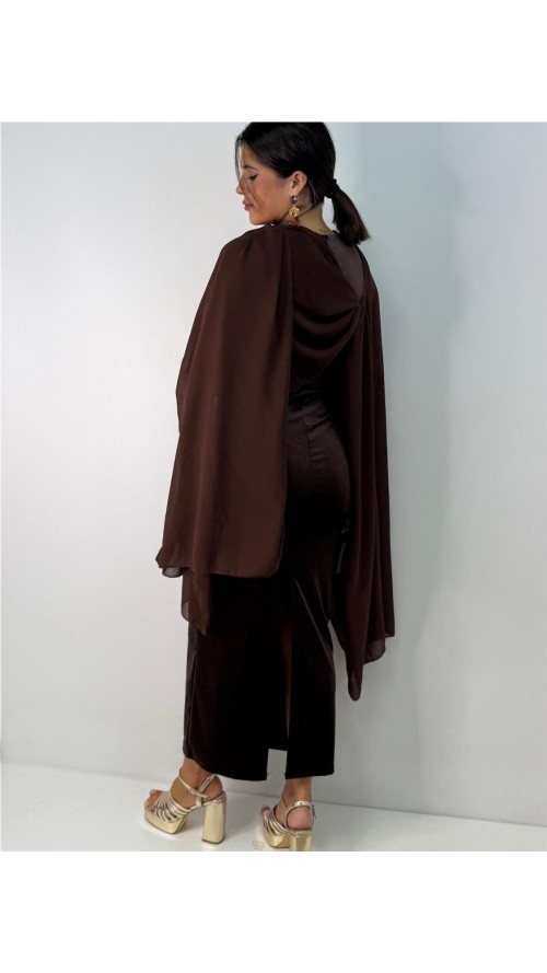 VESTIDO VIOLETA MARRON VESTIDO VIOLETA MARRON